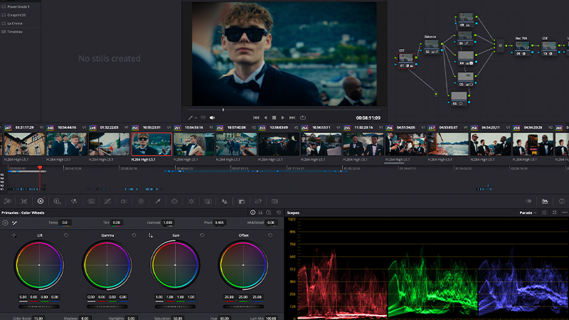 Color grading in DaVinci Resolve